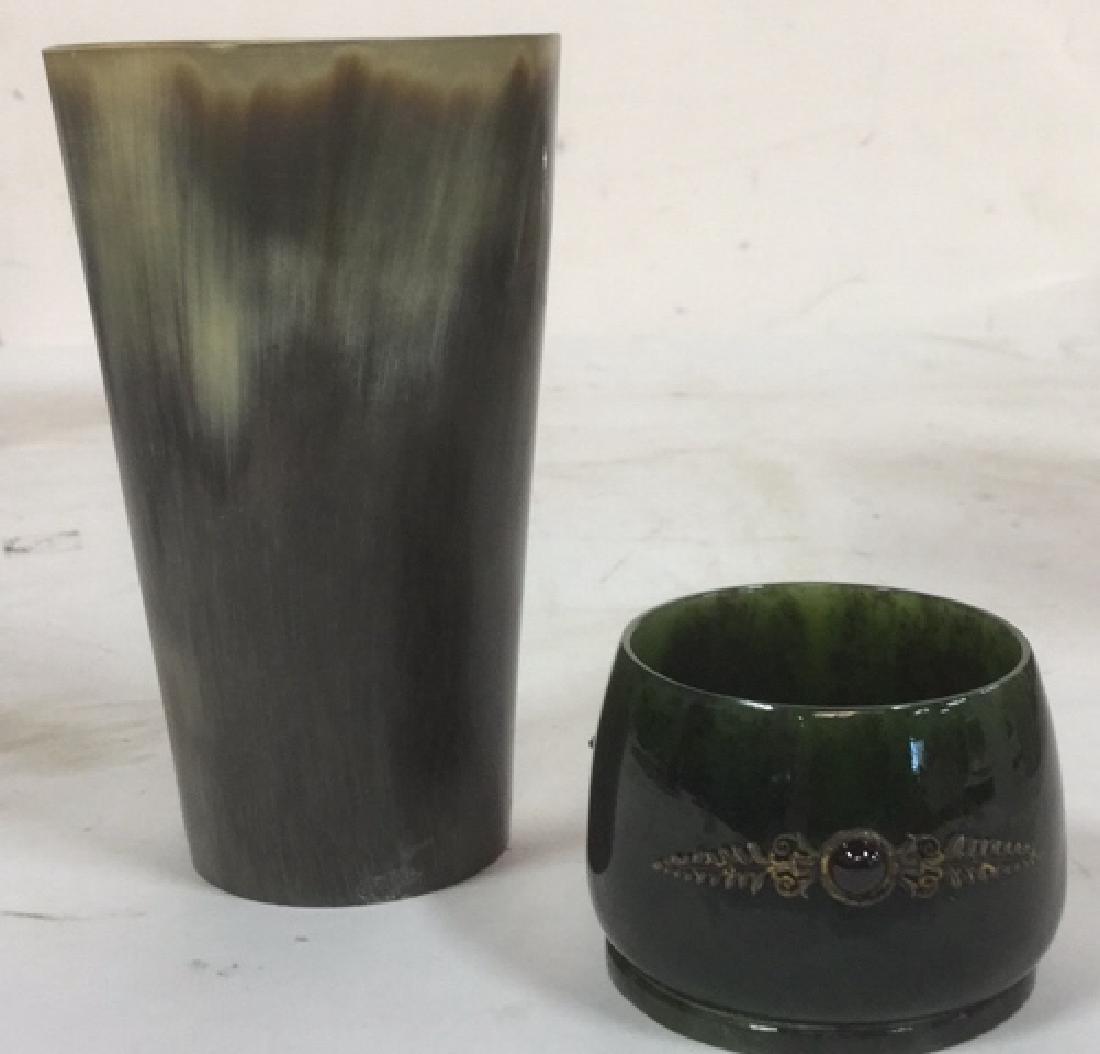 Lot of Two Desktop Accessories Horn and Jade (1 of 6)
