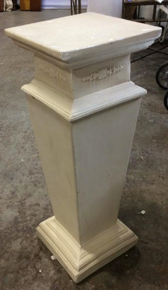 White painted Ceramic Pedestal Column (1 of 8)