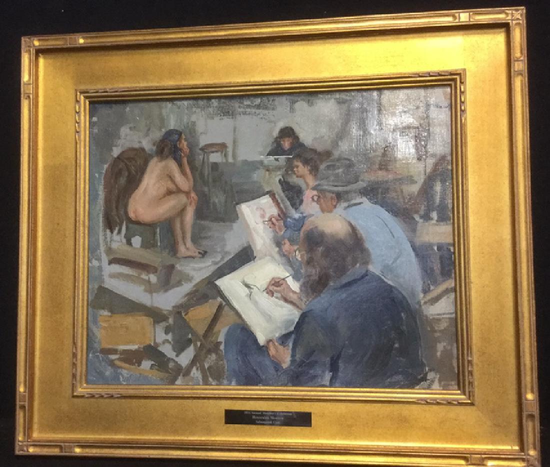 A. Wasserman Artist and Model IV Oil on Canvas (1 of 11)