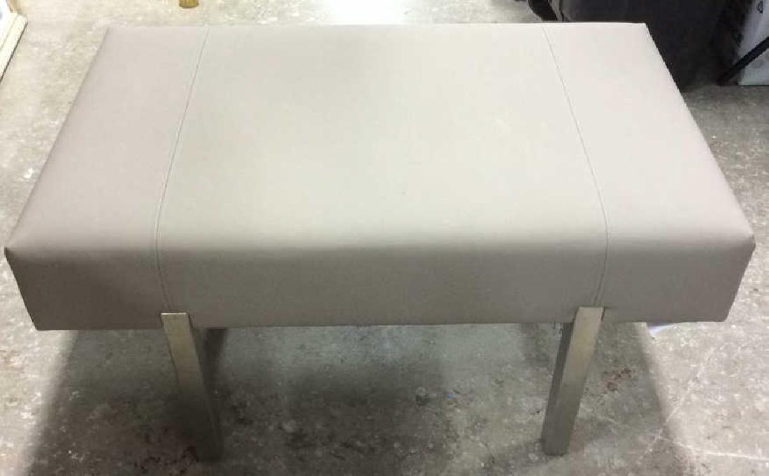 Contemporary Gray and Chrome Bench (1 of 8)