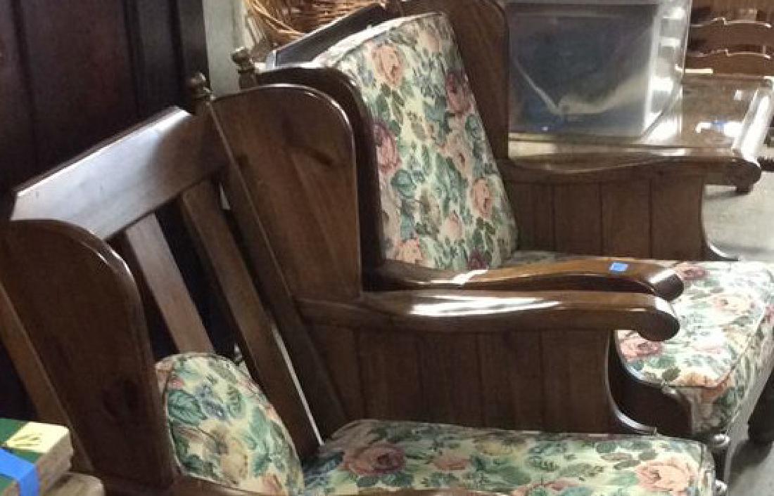 Pair Ethan Allen Wood Colonial Chairs (1 of 8)