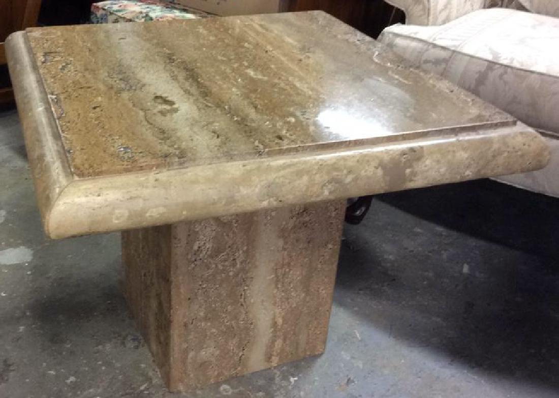70's Style Square Marble Side Table (1 of 8)