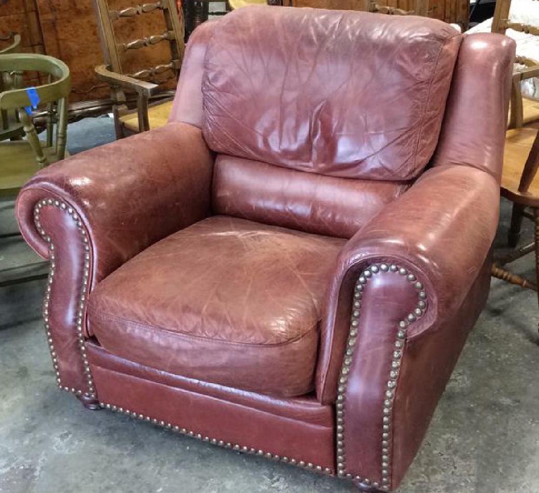 Maroon Leather Club Chair (1 of 7)