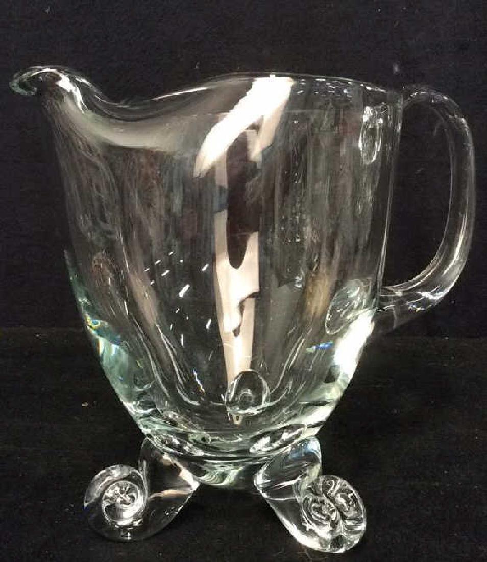 Scrolled Tri Footed Crystal Pitcher (1 of 7)