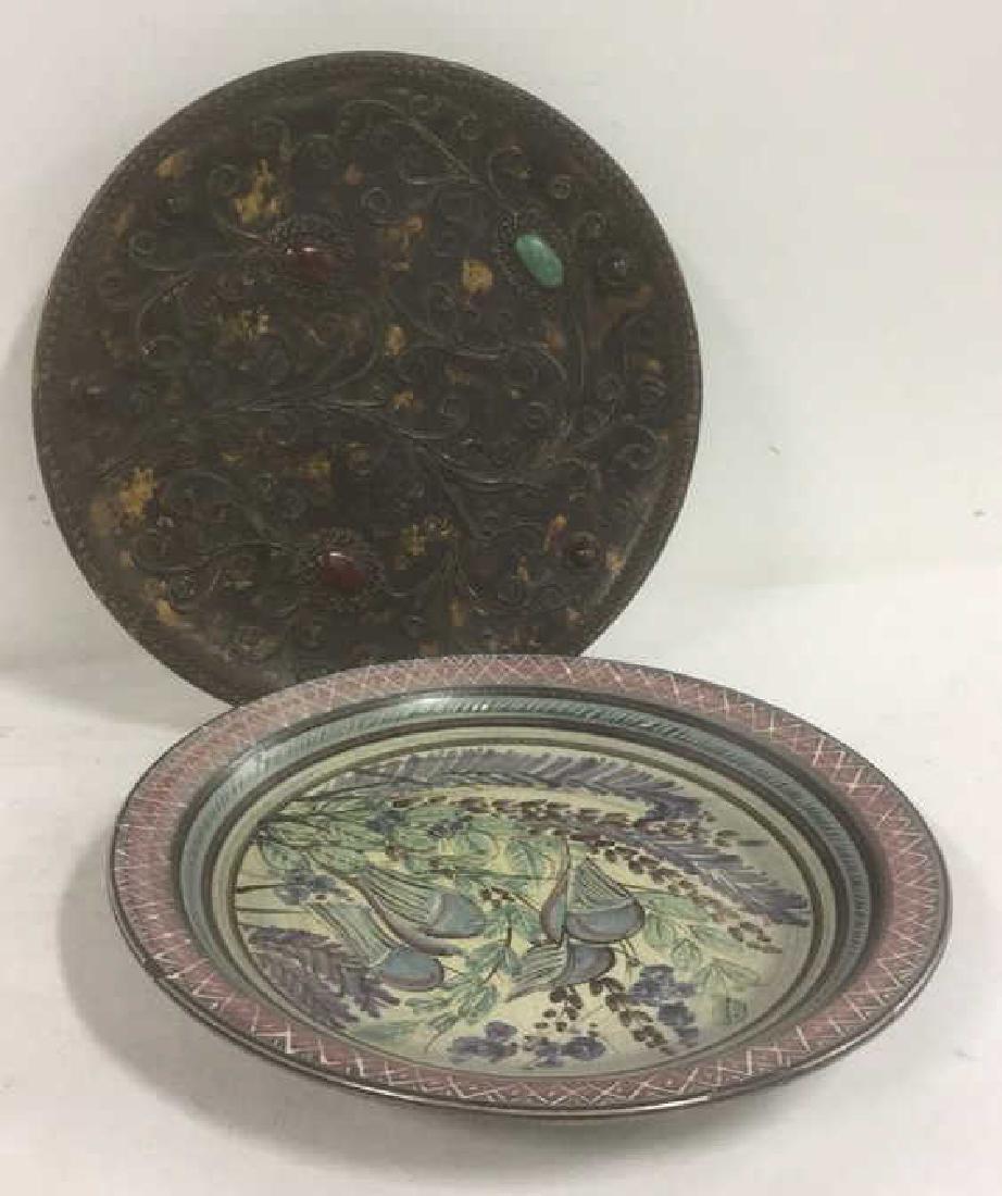 Two Hand Painted Ceramic Decorative Wall Decor (1 of 9)