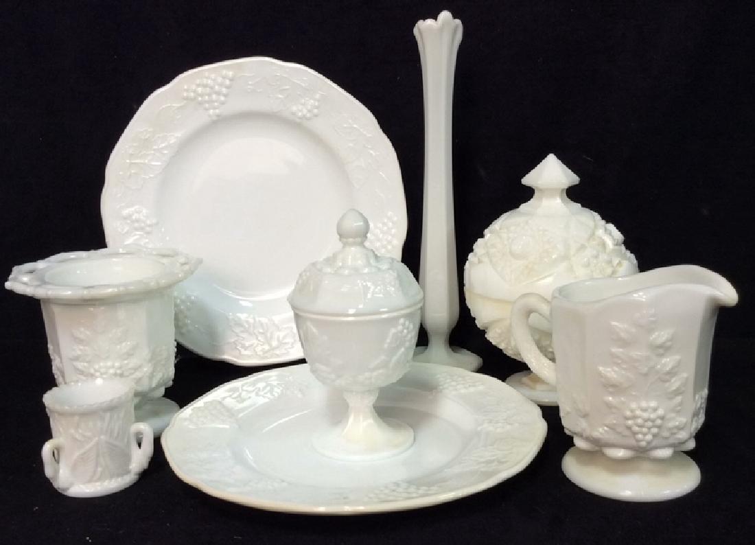 Group Lot 8 Milk Glass Table Tops (1 of 6)