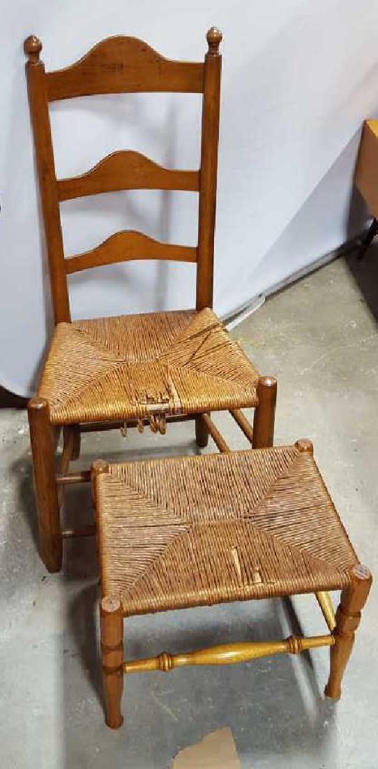 Vintage Ladder Back Chair and Stool (1 of 10)