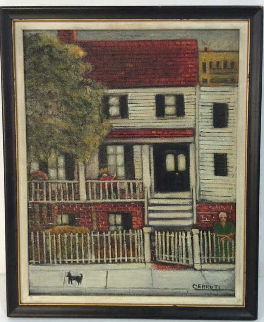 Cerutti Signed Folk Art Painting on Canvas (1 of 9)