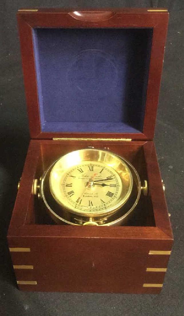 JOHN POOLE Wood Encased Maritime Brass Clock (1 of 10)