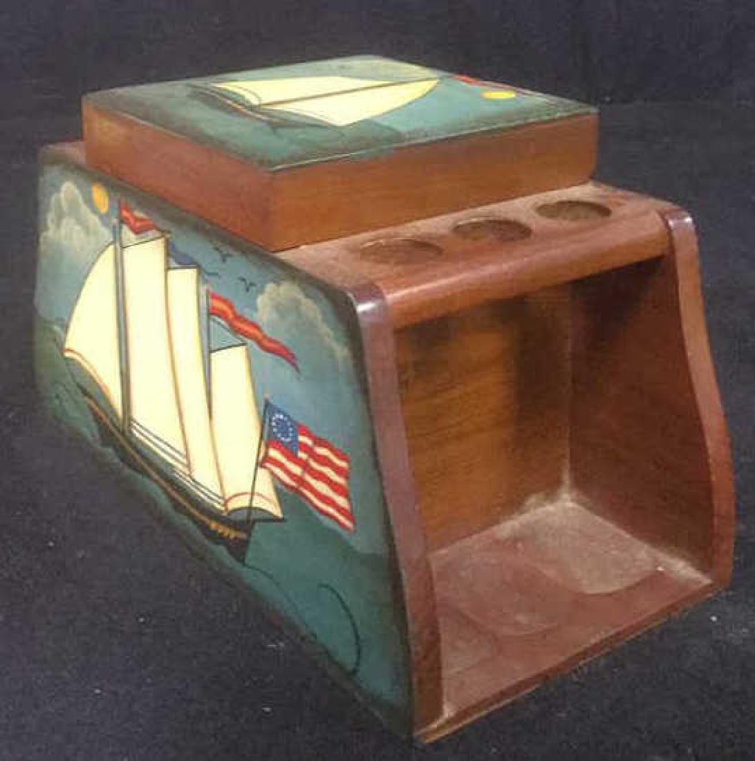 Vintage Maritime Wood Hand Painted Pipe Stand (1 of 10)