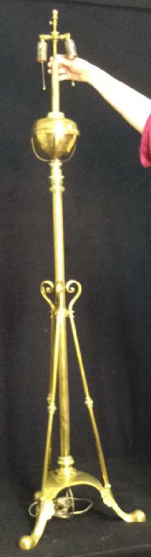 Antique Brass Double Socket Tripod Base Lamp (1 of 10)