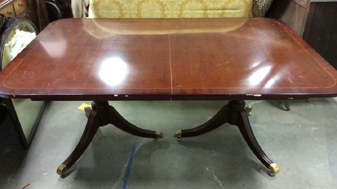 Mahogany Double Pedestal Dining table 4 Leaves (1 of 8)