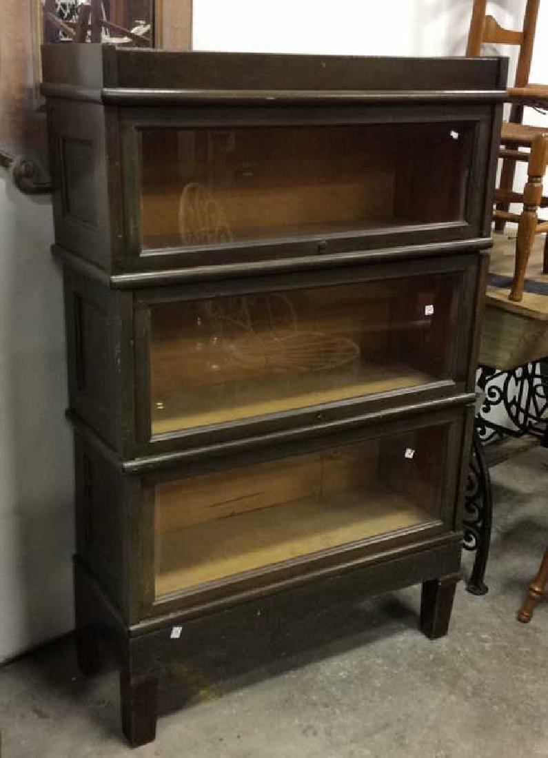 Antique Mahogany Glass Barrister Bookcase. (1 of 9)