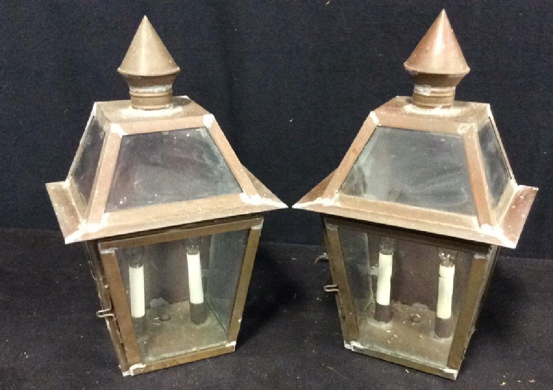 Antique Pair Copper Outdoor Lights (1 of 10)