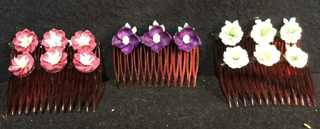 Group Lot 5 Vintage Hand Made Sea Shell Hair Combs: Lot of hand crafted french hair combs made with real sea shells. Measure approx 3 inches long and 2 inches wide. Property of 1960's, 70's and 80's jewelry designer, importer and wholesaler with Neiman