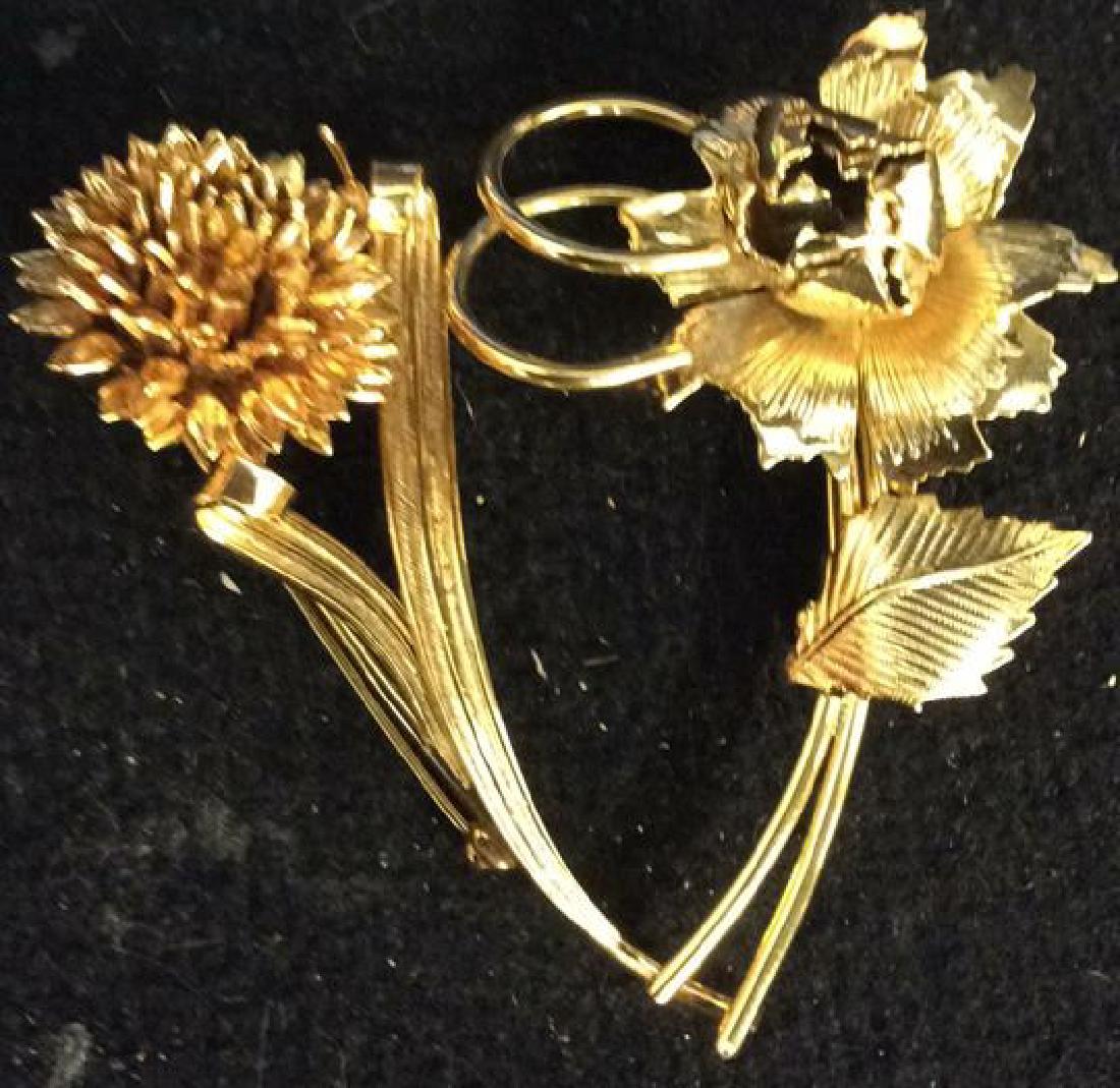 Estate Jewelry Faux Gold Floral Stems Pins (1 of 5)