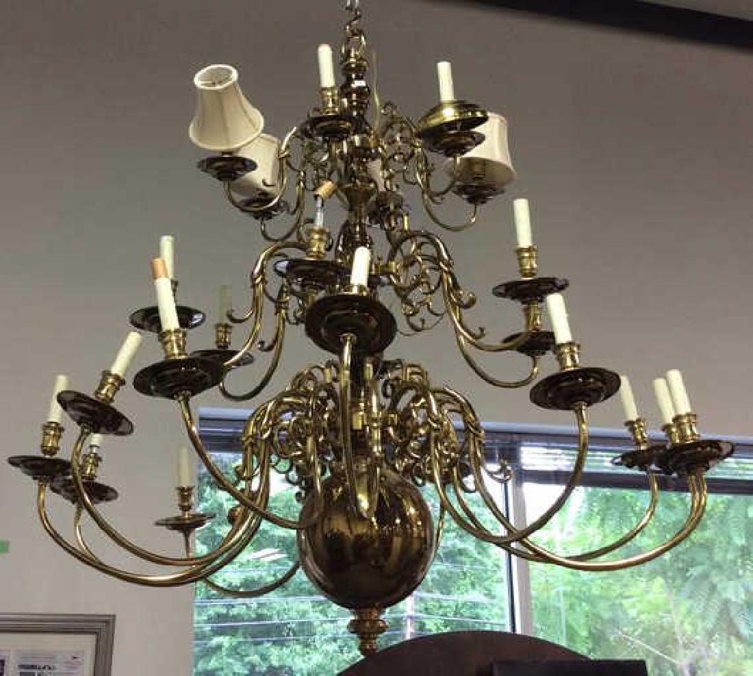 Brass Dutch Colonial 24 Arm Chandelier (1 of 10)