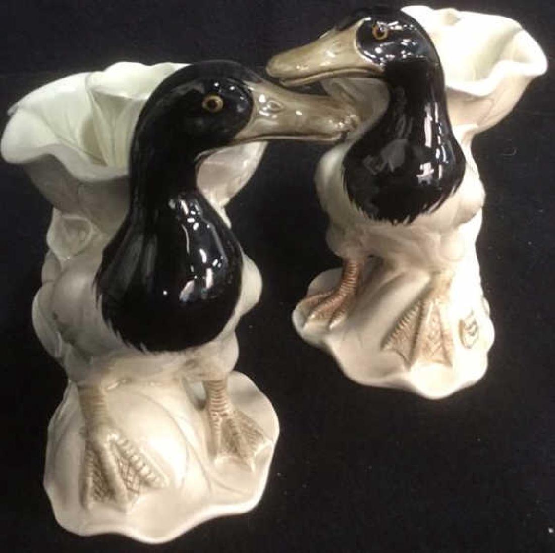 Pair of FITZ AND FLOYD Porcelain Duck Candlesticks (1 of 10)