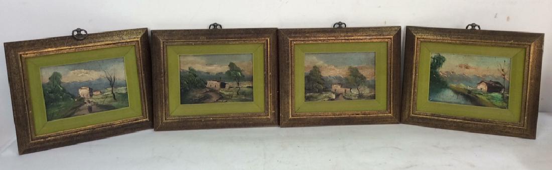 Group Lot 4 Framed Oil Paintings Countryside (1 of 10)