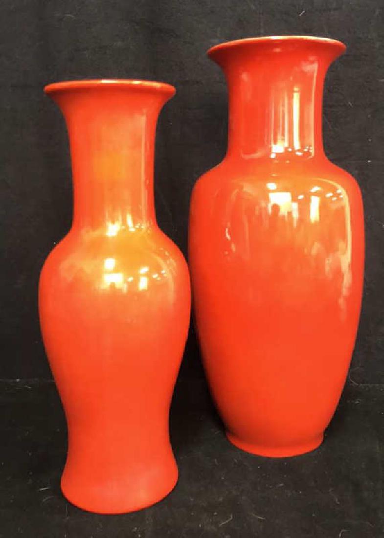 2 Vintage Orange Cermaic Vases (1 of 10)