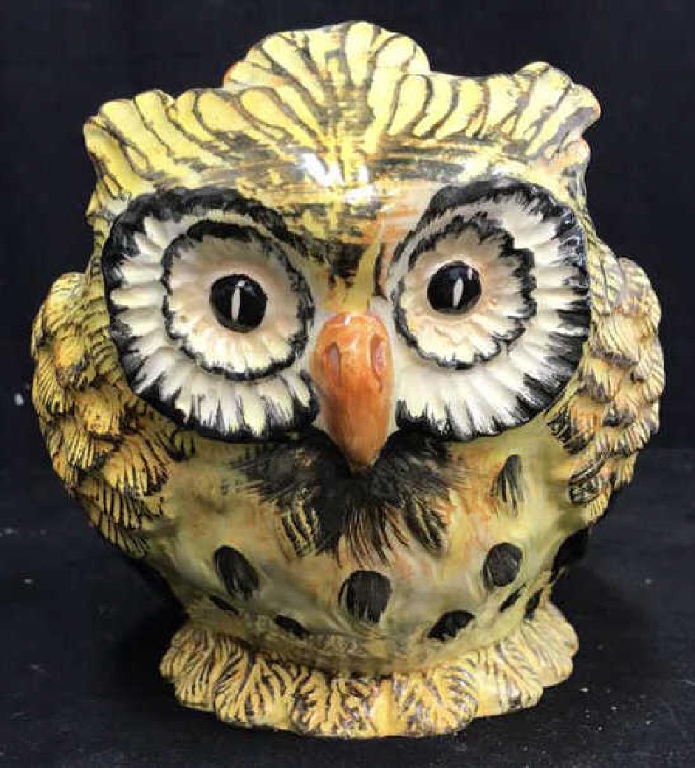 Ceramic Porcelain Double Owl Tabletop Figurine (1 of 10)