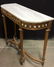 Antique Marble Top Gold Leafed w Porcelain Spain - 2