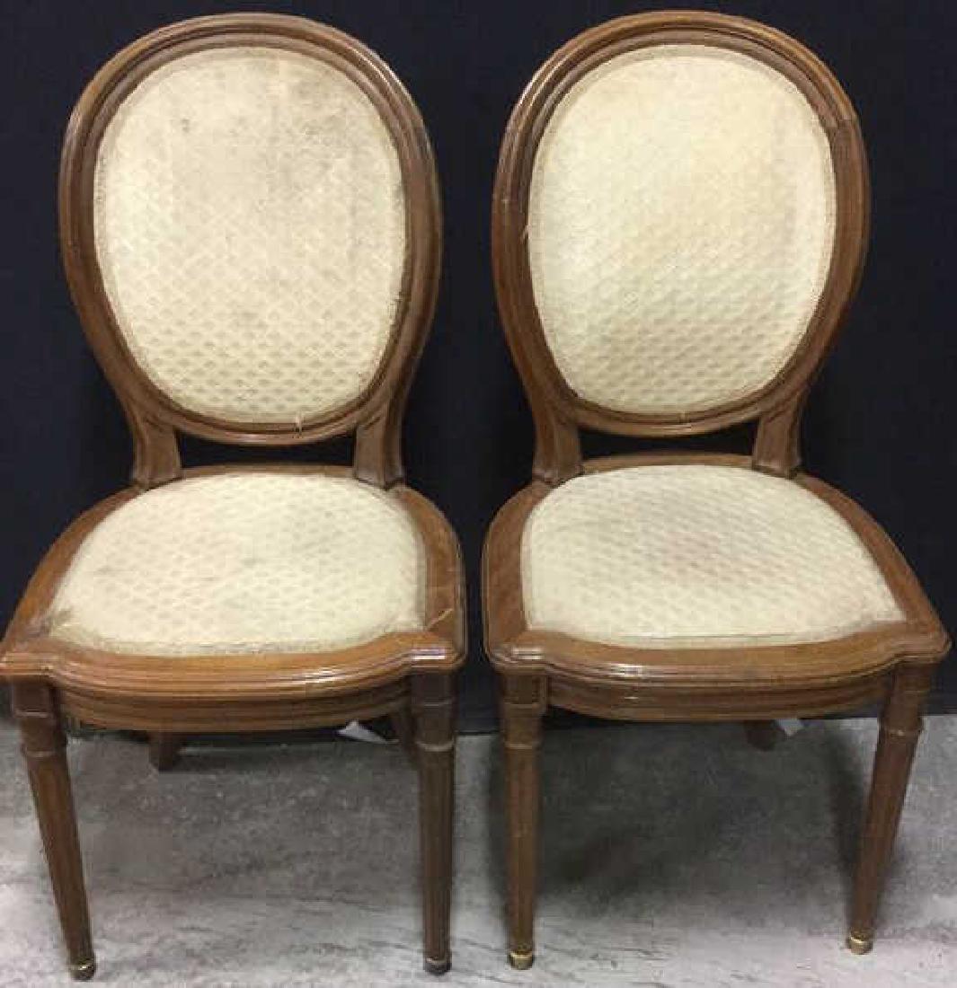 Pair French Carved Oval Back Side Chairs (1 of 10)