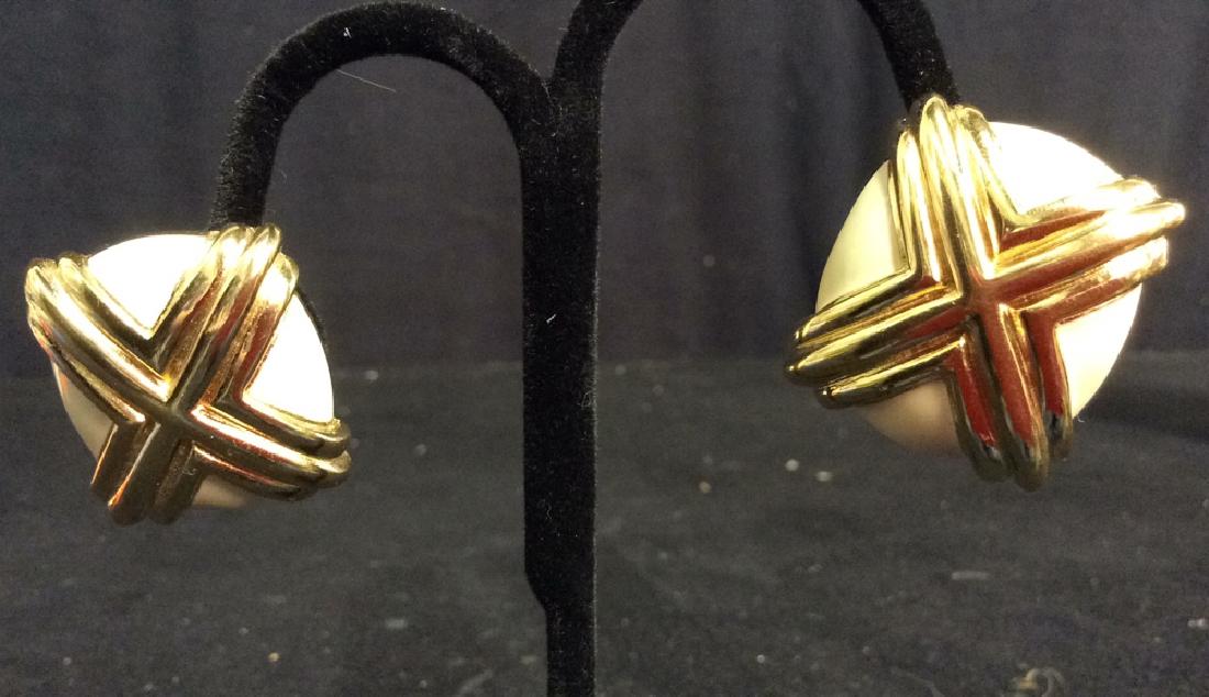 ST. JOHN Estate Gold Tone Criss Cross Earrings (1 of 10)