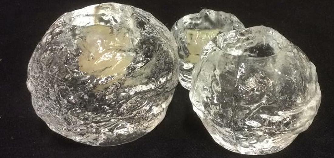 Group Lot 3 Orb Textured Glass Tea Candle Holders (1 of 6)
