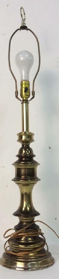 Brass Vintage Lamp: property of antique bedford homestead circa 1700, measures ht app 34 inches to finial