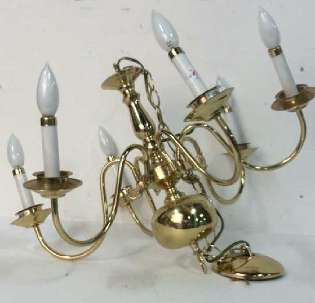 Brass Six Arm Chandelier (1 of 8)