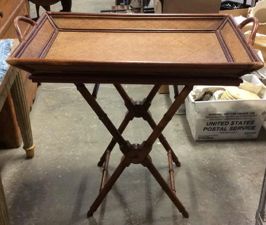 X Base Tray Table Bamboo and Rattan (1 of 8)
