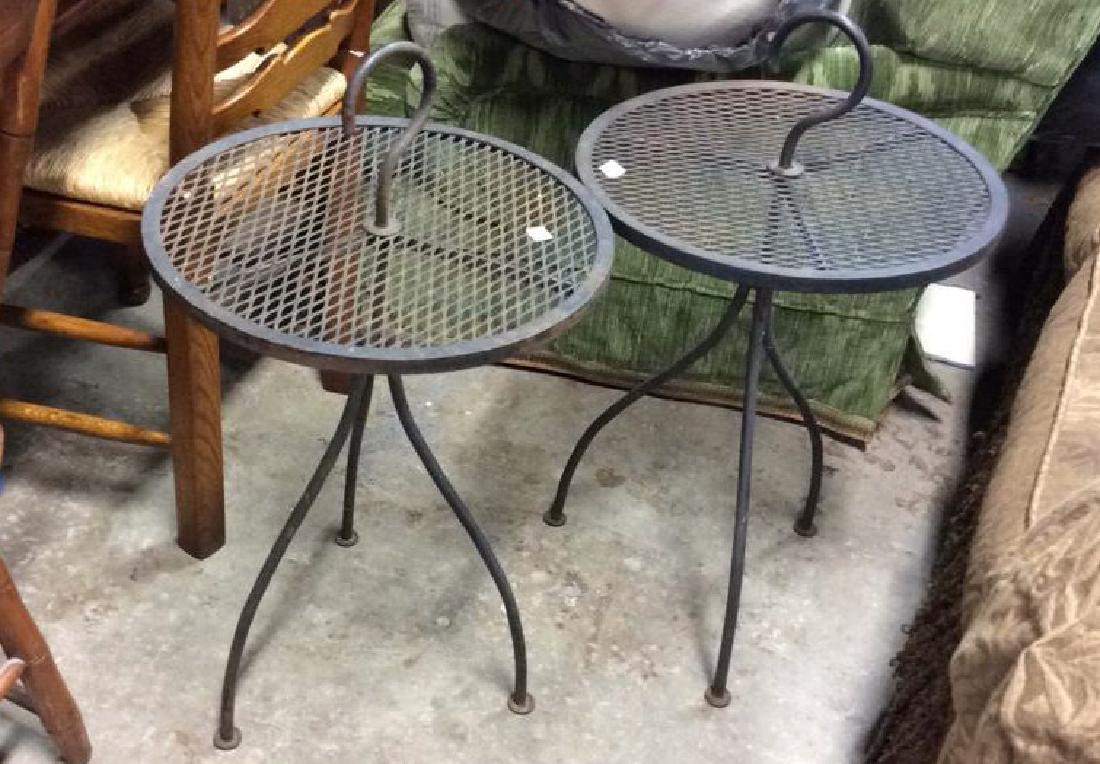 Pair Round Iron Side Tables (1 of 6)