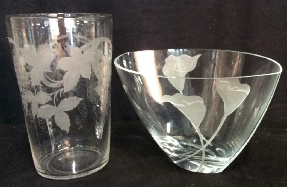 2 Etched Crystal Vases (1 of 7)