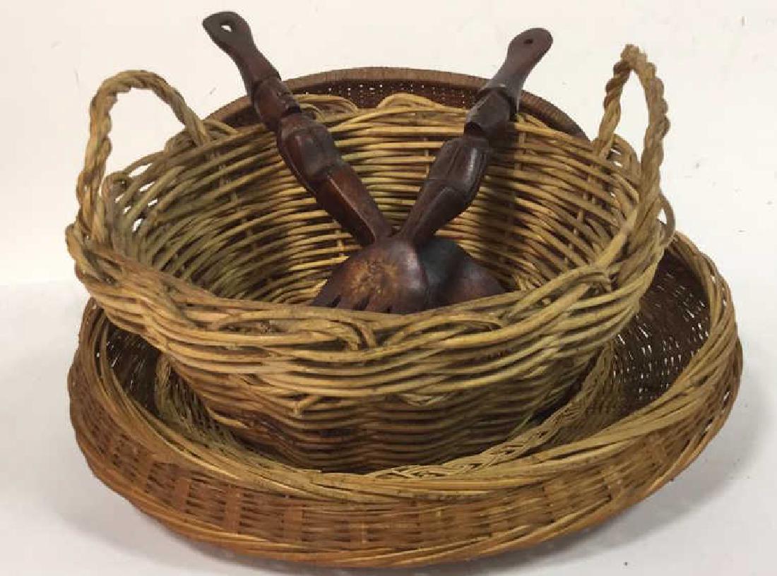 Group Lot 6 Baskets and Wooden Utensils (1 of 6)