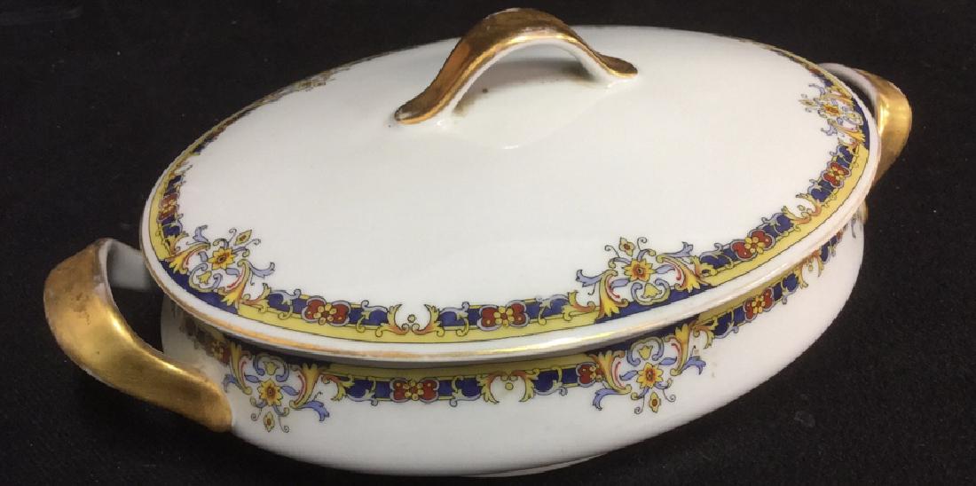 Vintage China Lidded Handled Oval Serving Dish (1 of 5)
