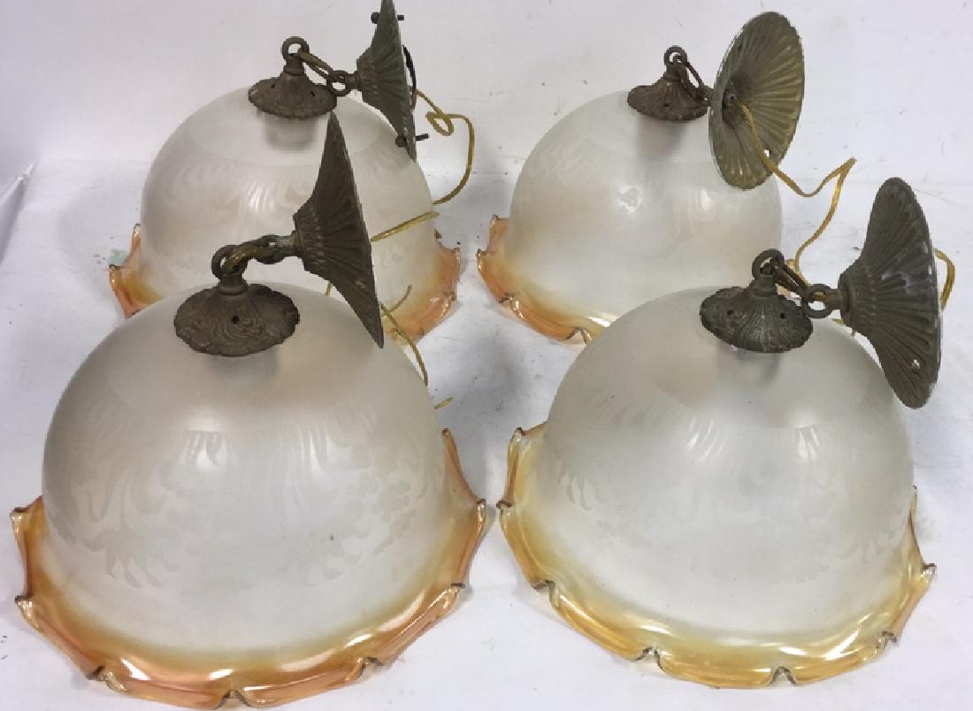 Set 4 Vintage Ceiling Mount Light Fixtures (1 of 9)