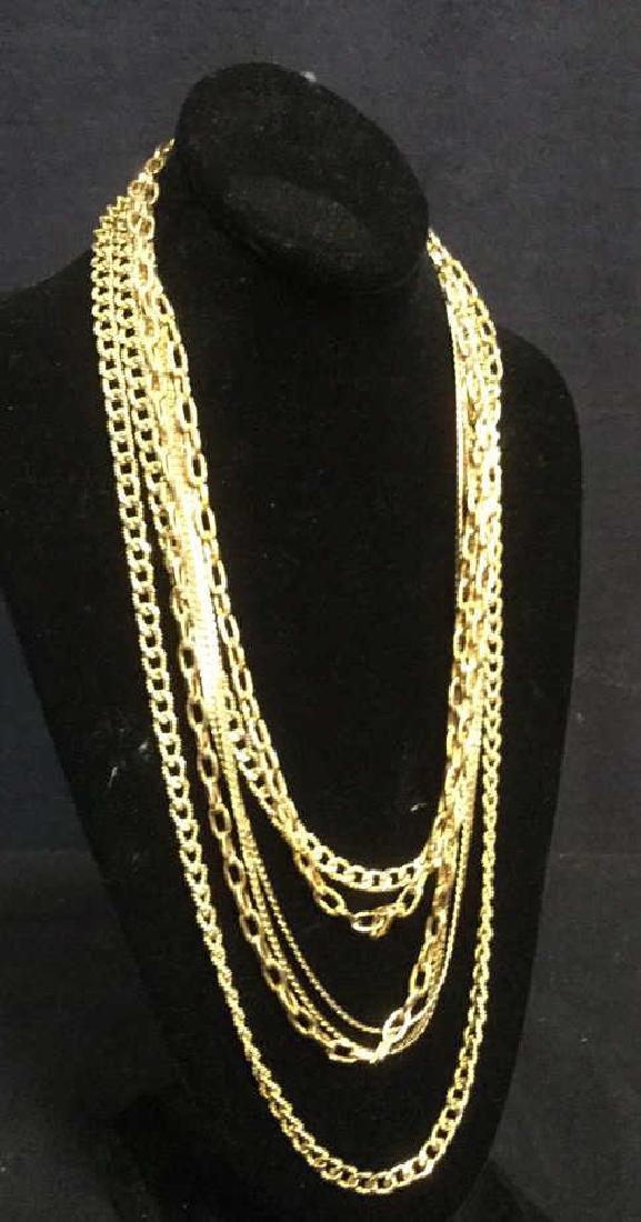 Group Lot 3 Gold Tone Linked Chain Necklaces (1 of 6)