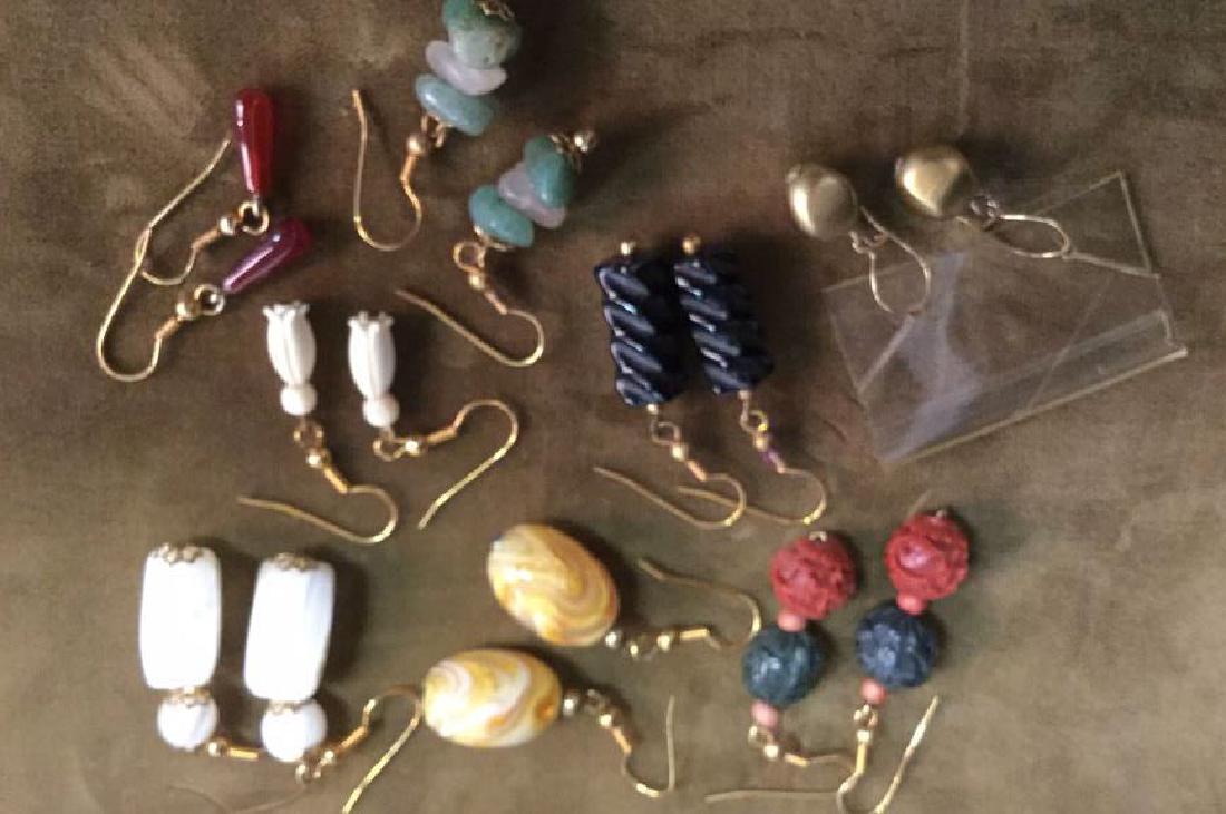 Group Lot 8 Pair Vintage Pierced Earrings (1 of 5)