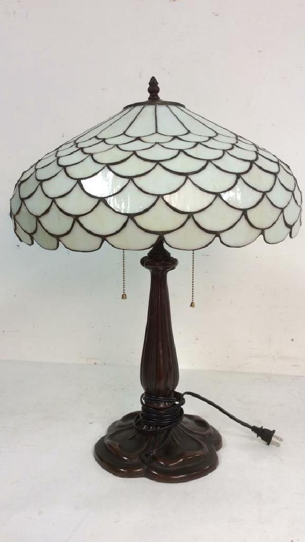 Tiffany Style Slag Glass Ceramic Base Table Lamp (1 of 5)
