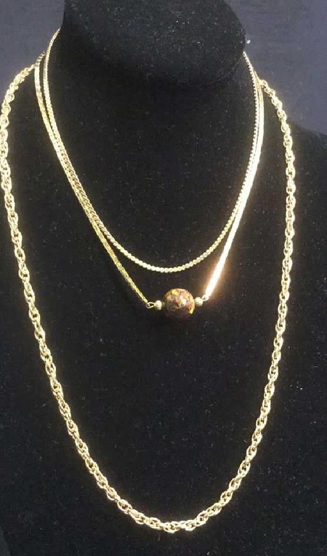 Lot 3 Vintage Gold Tone Chain Necklaces (1 of 5)