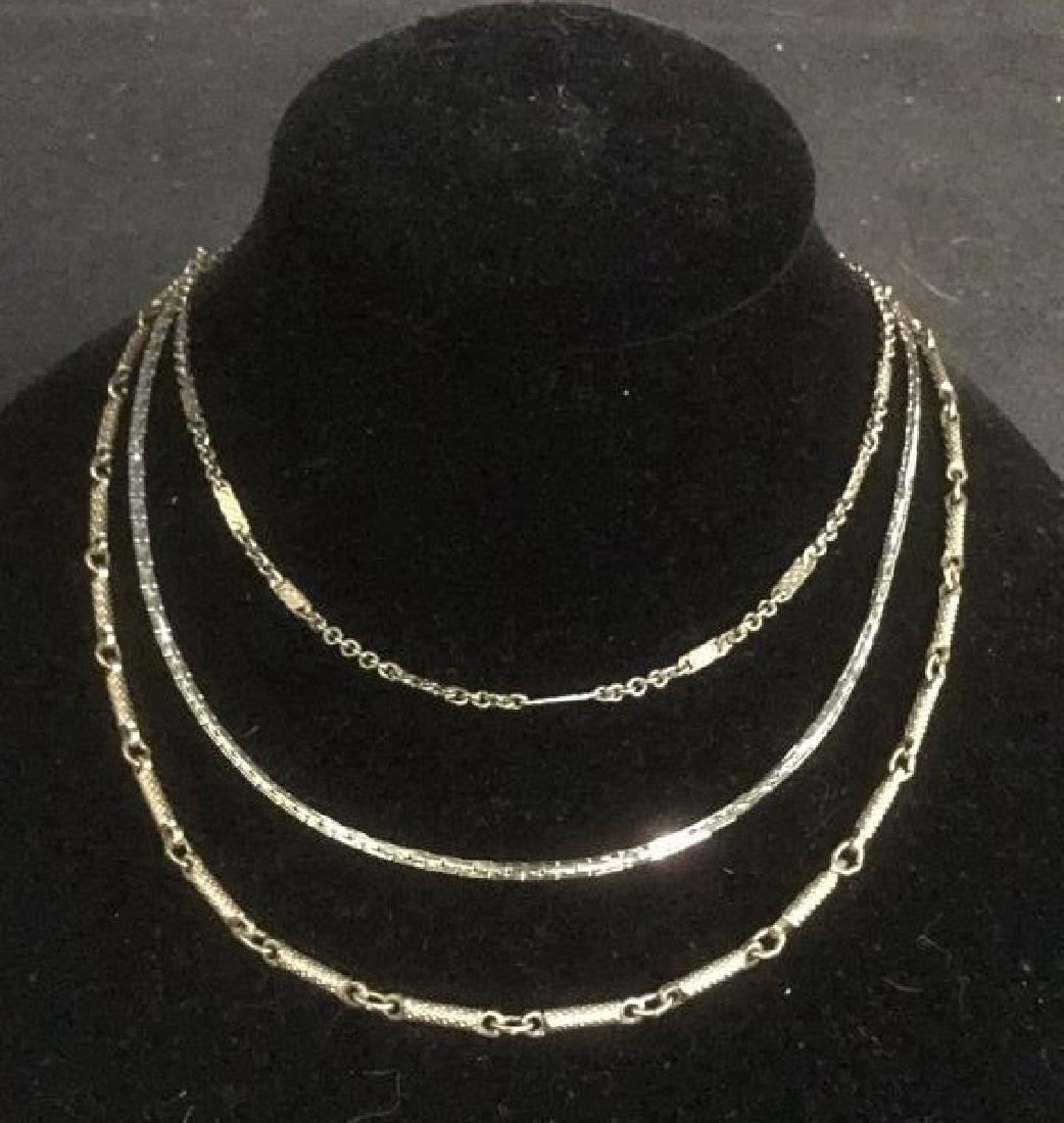 Lot 3 Vintage Silver Tone Chain Necklaces (1 of 5)