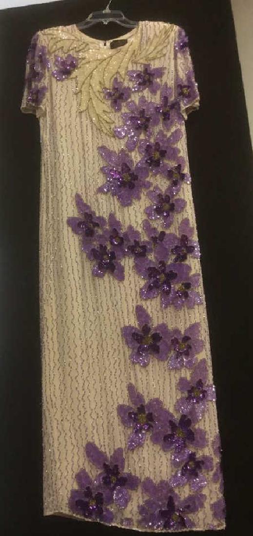 IMAGE CREATION Designer Silk Beaded Sequined Dress (1 of 5)