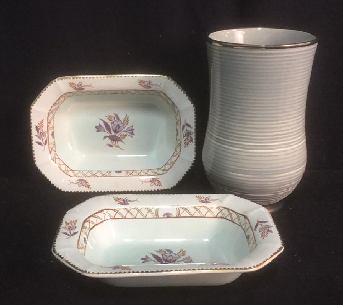 Lot 3 Table Top Decor Vase Hand Painted Bowls (1 of 5)