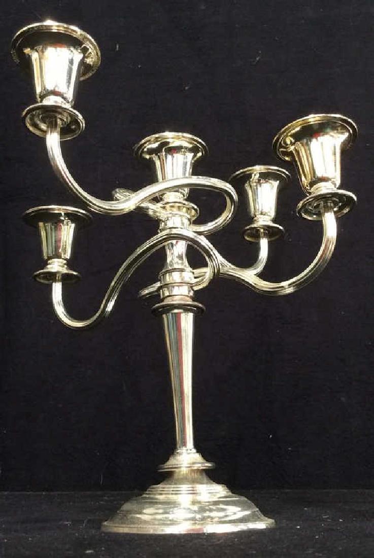 Silver Toned 5 Arm Candle Holder (1 of 5)