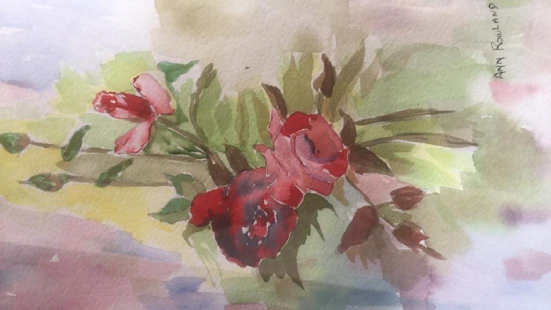 ANN ROWLAND Watercolor Still Life Depicting Roses (1 of 5)