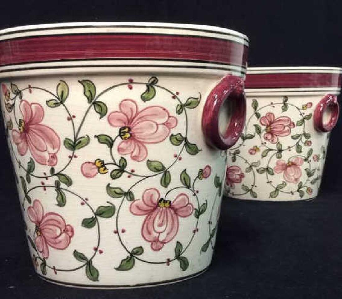 2 GOOD FRIEND Ceramic Hand Painted Floral Planter (1 of 6)