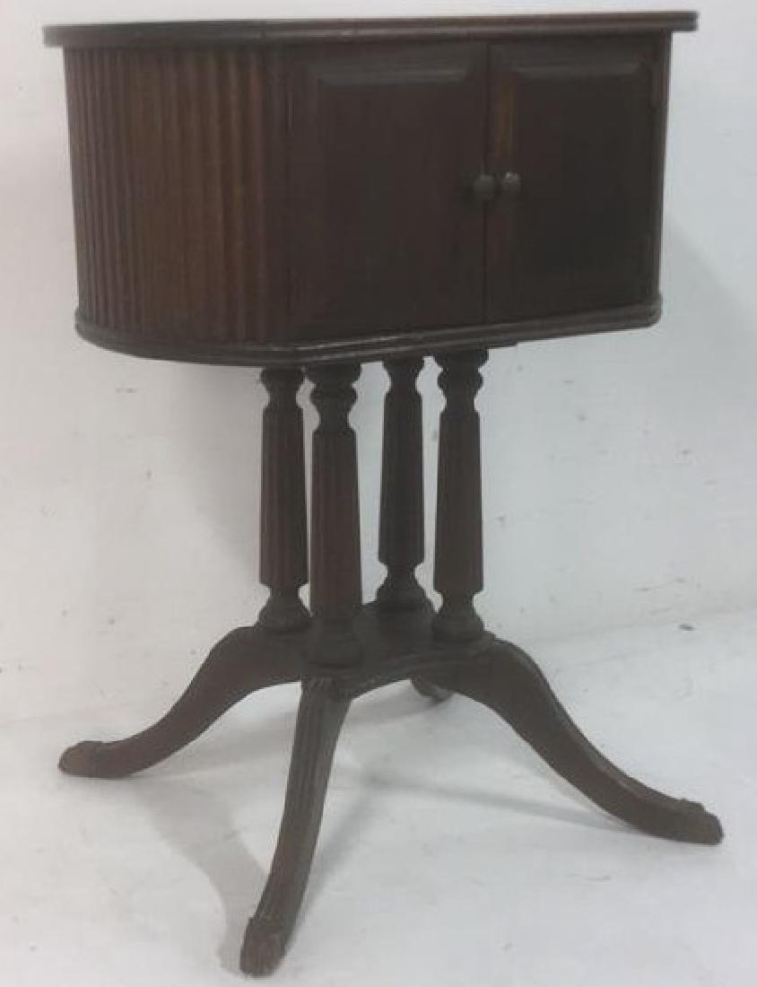 Antique Oval 2-Door Pedestal Table (1 of 9)