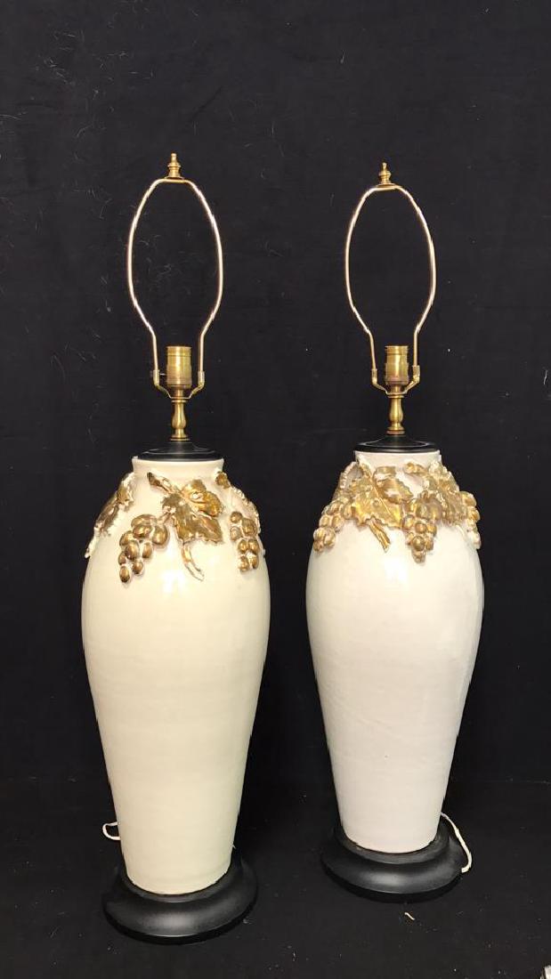 Pair Ceramic Hand Painted Lamps (1 of 5)