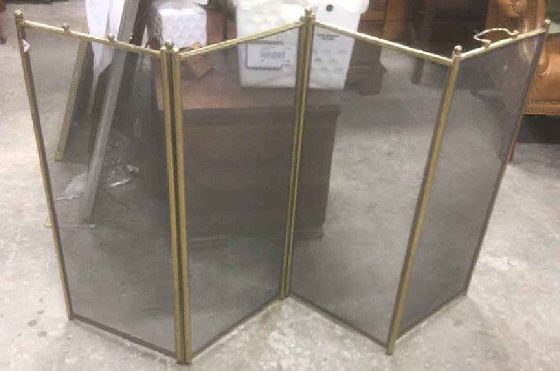 4 Panel Brass Mesh Fireplace Screen (1 of 7)